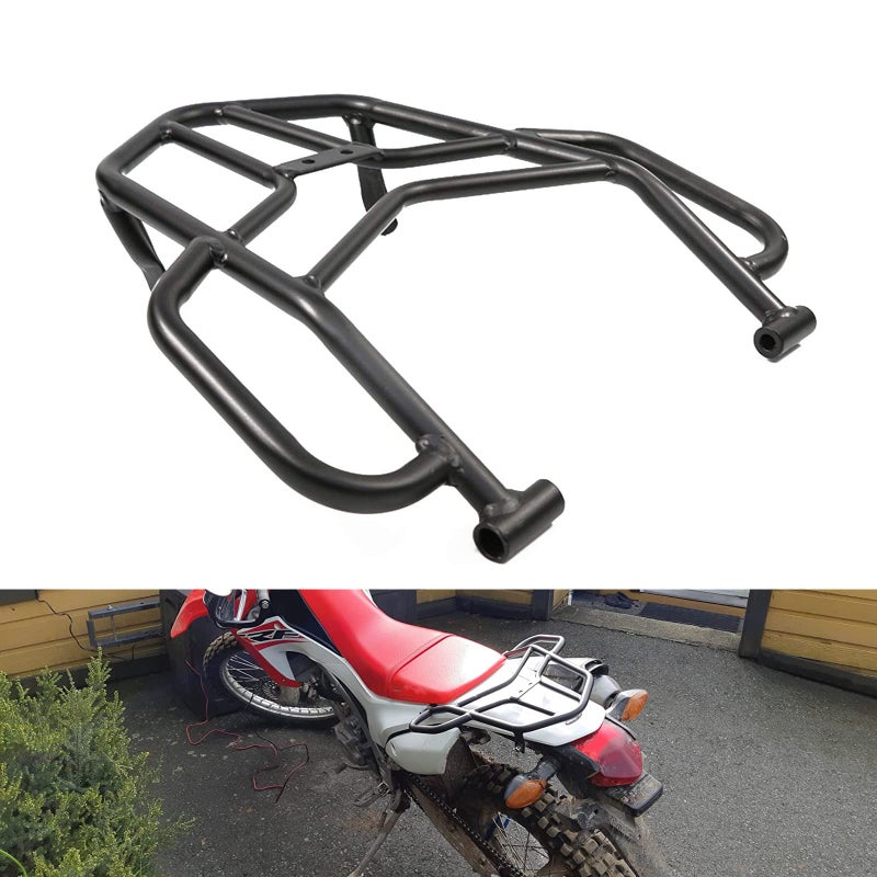 AW AUTO WORLD COPART Motorcycle Rear Luggage Rack with Hand Grip Rail Bar for Honda CRF250L CRF250M CRF250 Rally 2012-2019 (Black) - Image 1